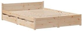 Cama sem colchão 135x190 cm madeira de pinho maciça