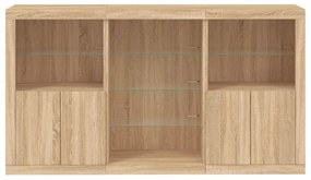 Aparador com luzes LED 181,5x37x100 cm carvalho sonoma