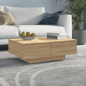 vidaXL Mesa de centro 90x60x31 cm derivados de madeira carvalho sonoma