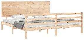 Estrutura de cama Super King Size com cabeceira madeira maciça