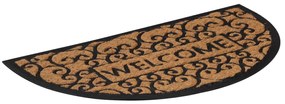 Tapete de porta semicircular 45x75 cm borracha e fibra de coco