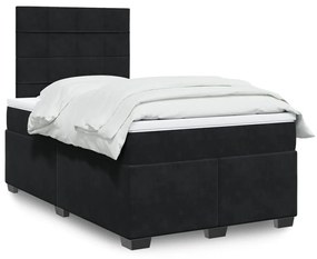 Cama boxspring com colchão 120x200 cm veludo preto