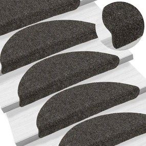 Tapetes escada autoadesivos 15 pcs 56x17x3 cm antracite