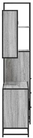 3 pcs Conjunto móveis casa de banho madeira proc. cinza sonoma