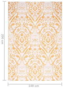 Tapete de exterior 140x200 cm ARAKIL PP amarelo