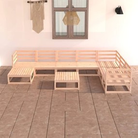 vidaXL 8 pcs conjunto lounge de jardim pinho maciço