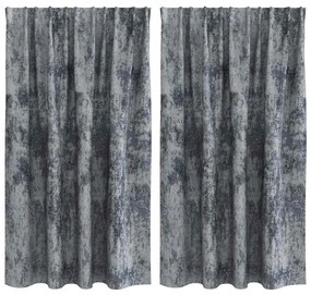 Cortinas de Veludo 2 peças com Ilhós Cinza Prata 140x140 cm