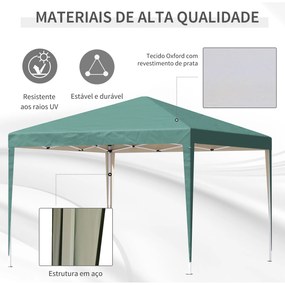 Outsunny Tenda Dobrável 295x295x255 cm com Bolsa de Transporte Altura