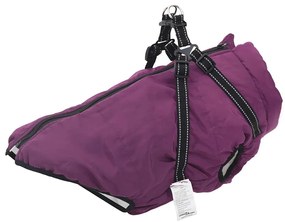 vidaXL Casaco para Cães com arnês Roxo 5XL Velo e Poliéster