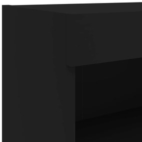 Móveis de TV com luzes LED 2 pcs 80x30x30 cm preto