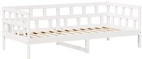 Sofá-cama c/ telhado 90x190 cm madeira de pinho maciça branco