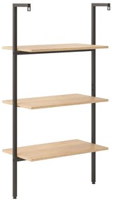 Unidade 3 prateleiras 64x35x120,5 cm castanho-claro e preto
