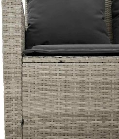 6 pcs conj. sofás jardim com almofadões vime PE cinzento-claro