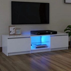 vidaXL Móvel de TV com luzes LED 140x40x36 cm branco