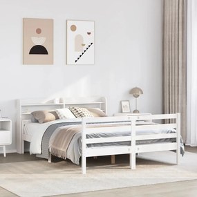 vidaXL Estrutura de cama c/ cabeceira sem colchão 140x200 cm branco