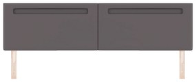 Cabeceira vidaXL Design Simples Cinza 200 cm em Couro Sintético