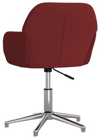 Cadeiras de jantar giratórias 2 pcs tecido vermelho tinto