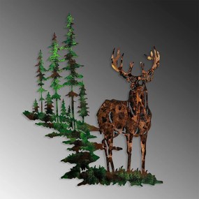 Acessório Decorativo de Parede em Metal Deer – Multicolor – 65 x 79 cm