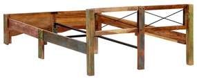 Estrutura de cama madeira recuperada maciça 140x200 cm