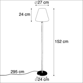 Candeeiro de pé exterior moderno cinzento escuro - Virgínia Moderno