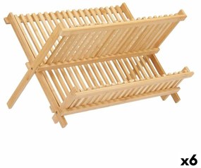 Escorredor de Louça Castanho Bambu (6 Unidades)