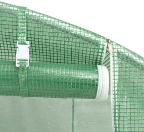 Estufa com estrutura de aço 12 m² 4x3x2 m verde