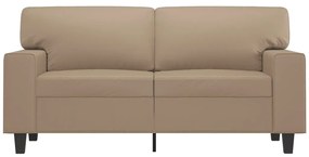 Sofá de 2 lugares 120 cm couro artificial cor cappuccino