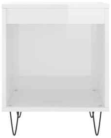 Mesa de cabeceira 40x35x50cm derivados madeira branco brilhante