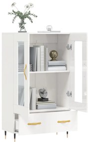 Aparador alto 69,5x31x115 cm derivados madeira branco brilhante