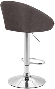 Banco de bar Miami em tecido e com estrutura cromada 55 x 86-106 x 51 cm Cinzento escuro