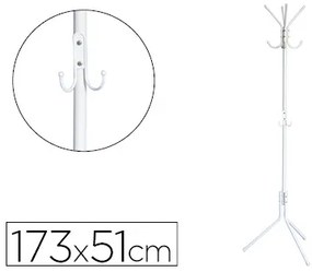 Bengaleiro Metálico Q-Connect Branco 8 Suportes 173x51 cm