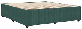Estrutura de cama sem colchão 200x200 cm veludo verde-escuro