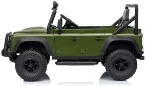 Jipe elétrico para crianças Land Rover Defender 110 SVX 12V, 4X4, luzes LED, bateria de lítio, licença ORIGINAL Verde