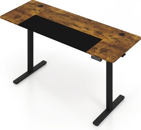 Secretária Elevatória Elétrica, 160 x 60 x 72-118 cm, 3 Alturas Memorizáveis, Castanho