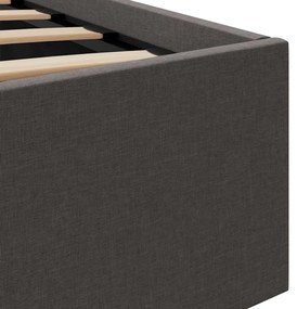 Cama hidráulica c/ arrumação LED 100x200cm tecido cinza-escuro