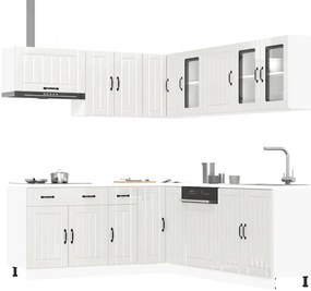 11 peças armário de cozinha conjunto Lucca brilho branco