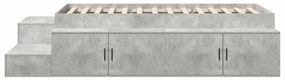 Cama de Armazenamento Cinza Concreto 75x190 cm