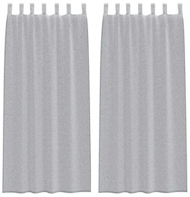 Cortinas 2 pcs Cinzento-escuro 140 x 245 cm Poliéster