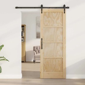 Porta Deslizante com Conjunto de Ferragens 'ORKDAL'em Madeira de Pinho