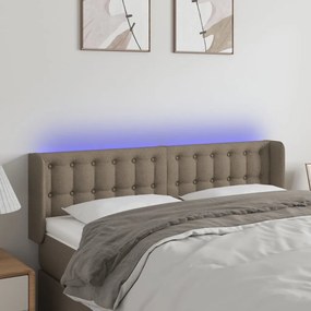 Cabeceira de cama c/ luzes LED 147x16x78/88cm cinza-acastanhado