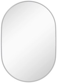 HOMCOM Espelho Casa de Banho 60x90 cm Espelho Decorativo de Parede com Estrutura de Alumínio Horizontal ou Vertical Prata | Aosom Portugal