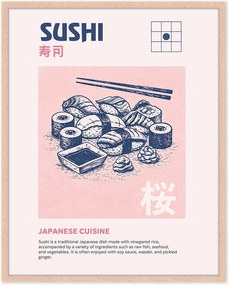 Impressão digital emoldurada artesanal Sushi