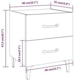 Mesa de cabeceira 40x35x47,5 cm preto