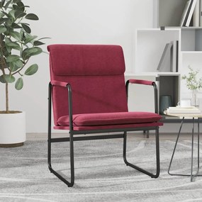 Cadeira lounge 55x64x80 cm tecido vermelho tinto
