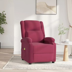 Poltrona de massagens elétrica veludo vermelho tinto