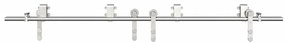 Kit ferragens p/ porta deslizante 183cm aço inoxidável prateado