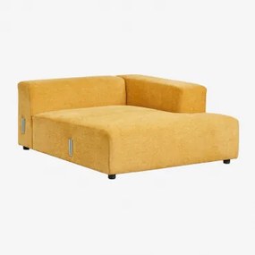 Módulo Chaise Longue Direito Para Sofá Modular Bruna Tecido Chenille Mostarda - Sklum