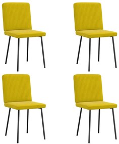 Cadeiras de jantar 4 pcs veludo amarelo