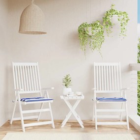 Almofadões p/ cadeira 2pcs 40x40x4 cm tecido riscas azul/branco