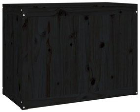 Caixa para roupa 88,5x44x66 cm madeira de pinho maciça preto